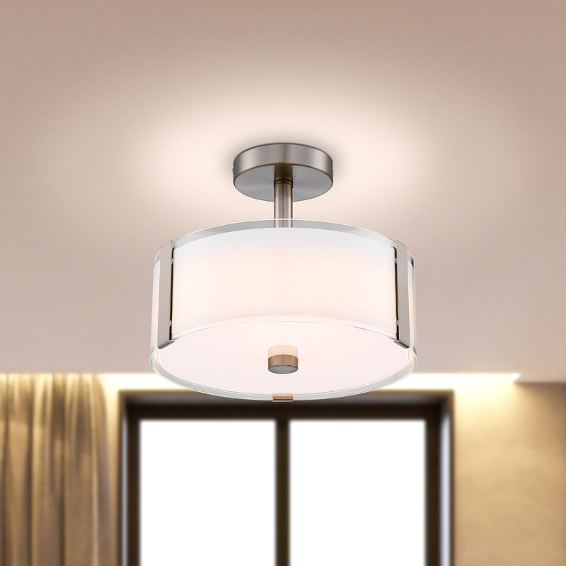 Ejler Glass LED Flush Mount, Brushed Nickle
