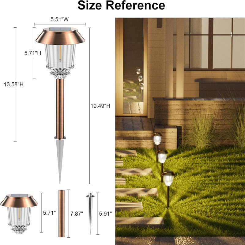 Solar Lights Outdoor, 19" L