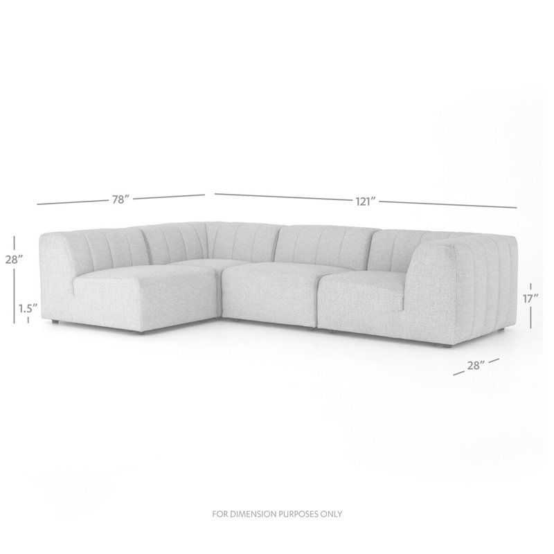 Gwen Outdoor 4 - Seat Patio Sectional, Faye Sand