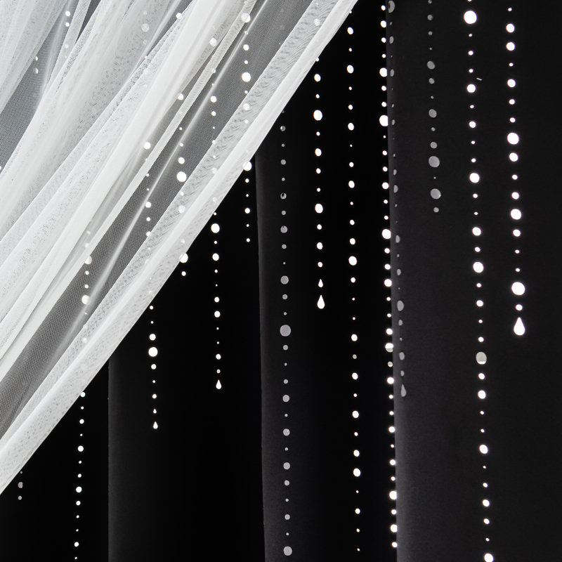 Exzavion Room Darkening Curtain, Black