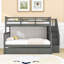 Lit superposé simple au-dessus de double avec tablettes de rangement et lit gigogne simple Stairway-533788675