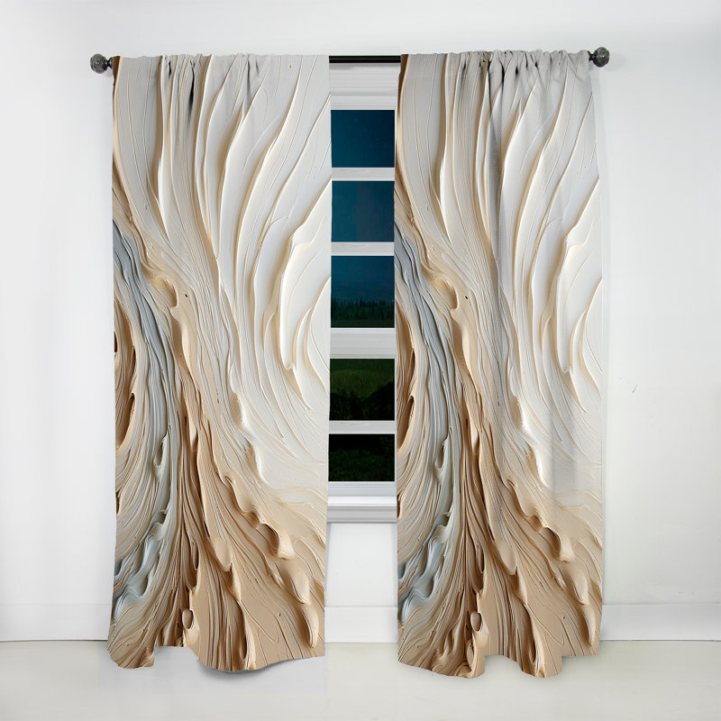 Manthey - Champagne Curtain - Room Darkening Abstract Curtain - 1 Panels, 52" W x 120" L