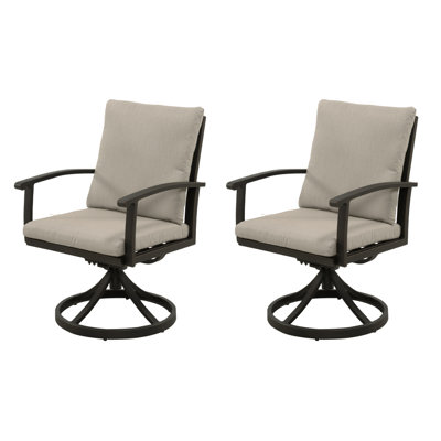 Colby 2-Piece Aluminum Patio Swivel Chairs With Cushions by Red Barrel Studio