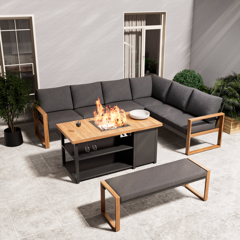 Ensemble de coin polyvalent 8 personnes avec table de cuisson Arunas