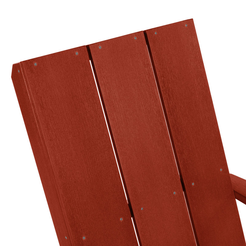 Chaise Adirondack en plastique avec repose-pieds Byrnes, Rouge