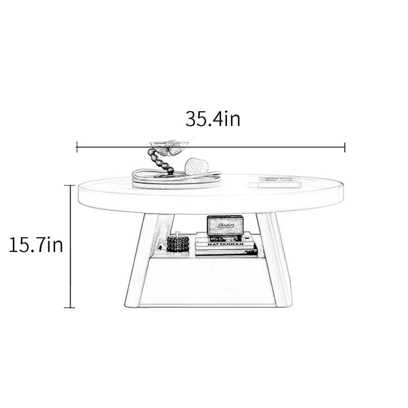 Table de bout French Vintage, H 15,7 po x L 35,4 po x l 35,4 po