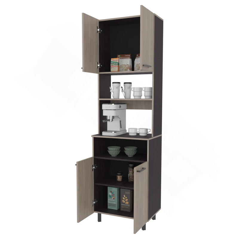 Garde-manger avec rangement ouvert et 4 portes, Multi