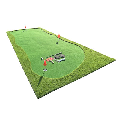 20 X 10' Golf Putting Green Mat Set, Artificial Turf Golf Practicewith 6 Golf Balls 1 Putter