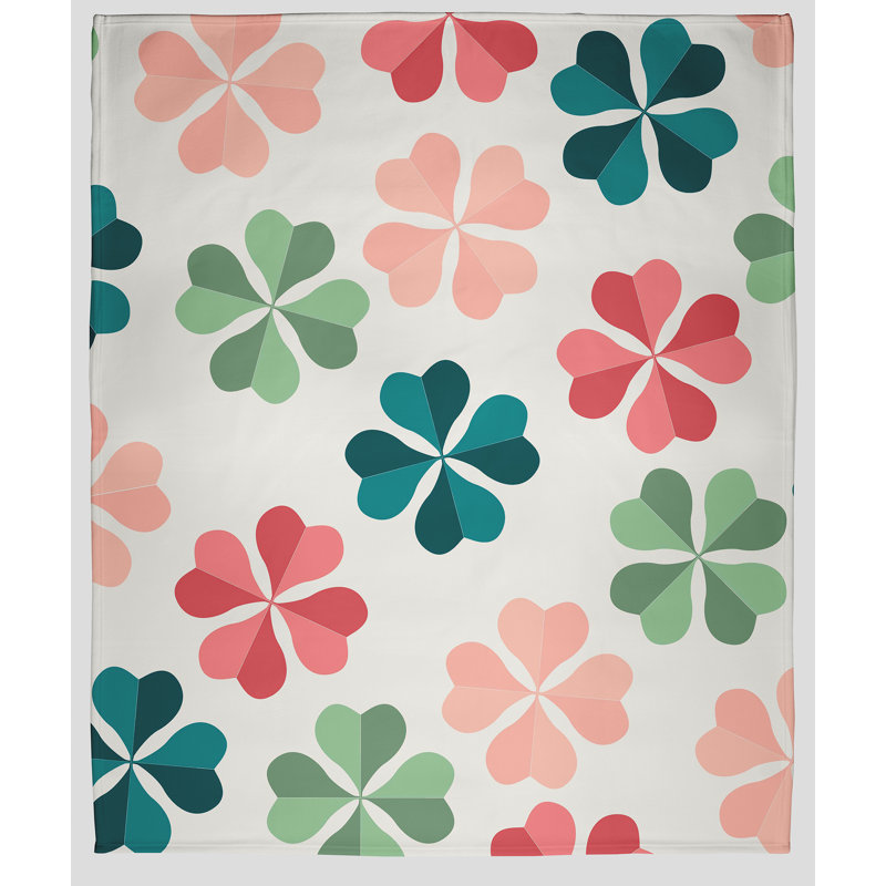 Bissonnette Throw Blanket, W152 x L203cm, Green/Pink/Red/Blue