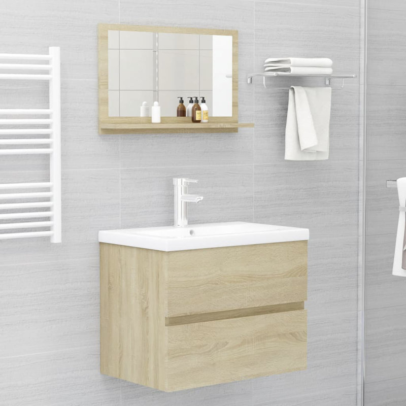 Miroir de salle de bain, Chêne de Sonoma, 14,6 po x 23,6 po