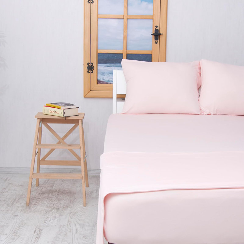 100% Cotton Jersey Knit Flat Sheet, Twin Flat Sheet, Pink
