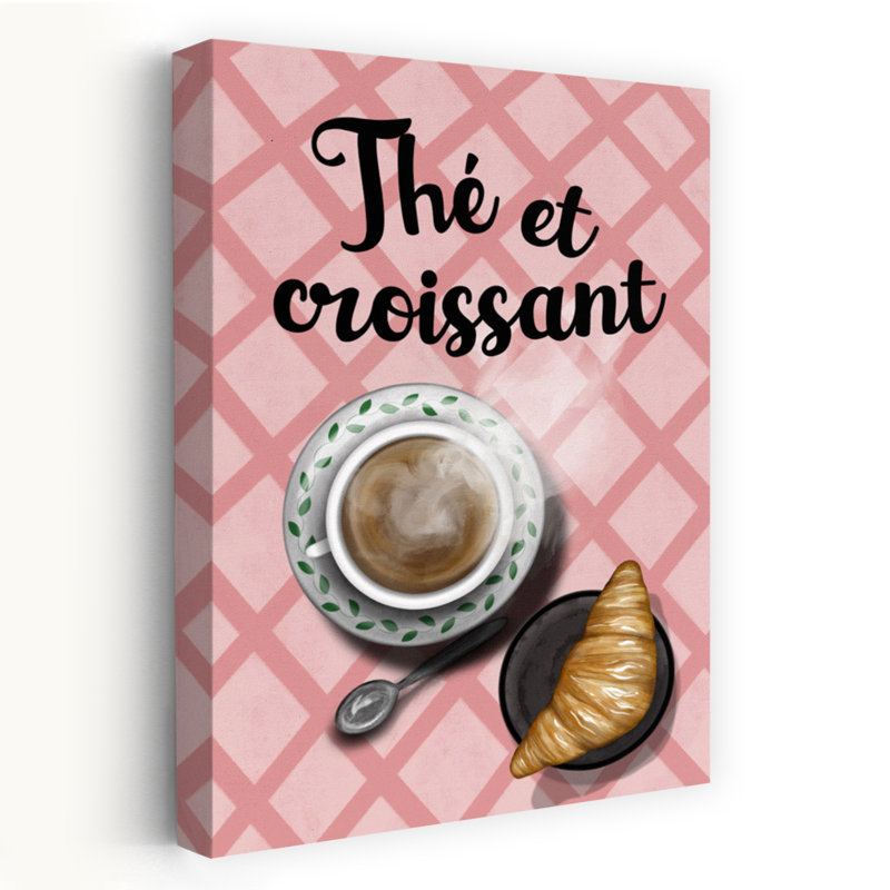 «Warm Tea And Croissant», art mural, H 36 po x l 24 po