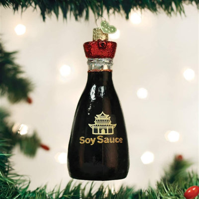 Ornement de Noël en verre soufflé Old World pour arbre de Noël, sauce soja