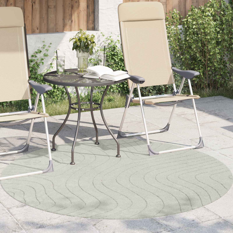 Modern Indoor and Outdoor Rug, Round 160 cm, Green