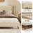 Velvet Upholstered Platform Bed With Wingback Headboard And Walnut Wooden Legs, No Box Spring Needed-2094977272-2094977275