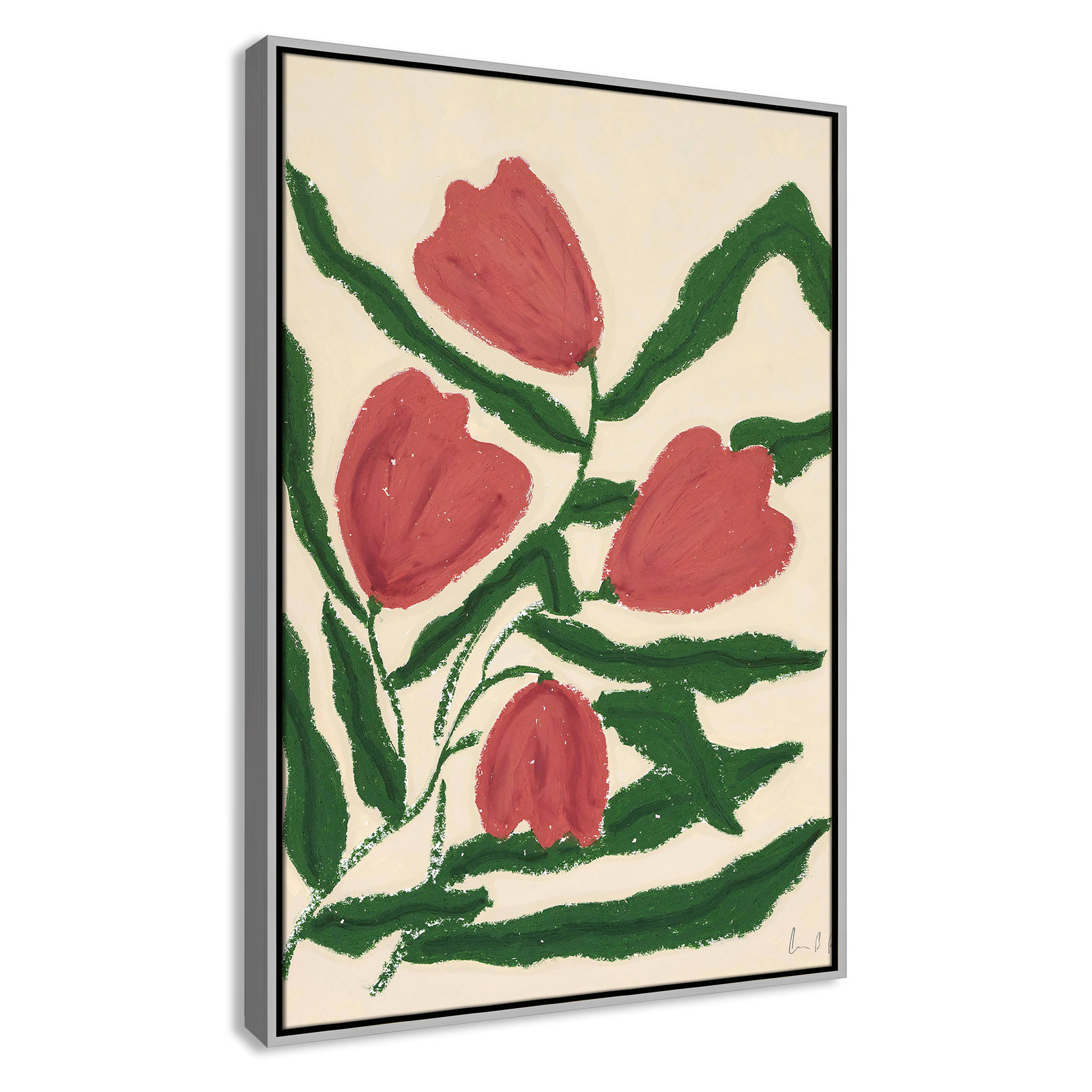 Red Tulips  Print by Camilla Bergqvist, Silver, 37.5" H x 25.5" W