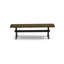 Ensemble de salle à manger 6 pièces comprenant une table et un banc avec plateau de style jacobéen vieilli et 4 chaises empilables revêtues d'un tissu polyester à motifs blancs et gris et finition noire brossée.-1005056091