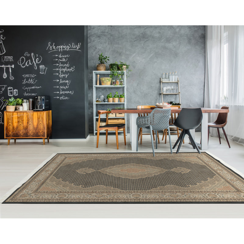 Freitas Oriental Viscose Area Rug, Rectangle 120 x 170cm