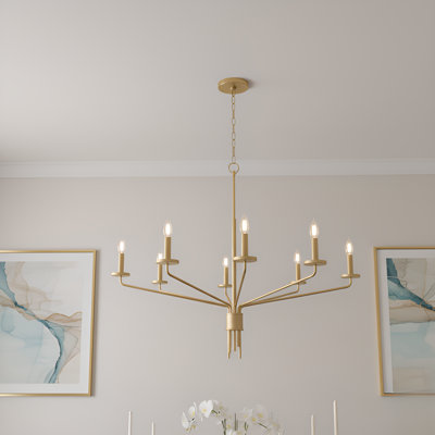 Alexander 8-Light Brushed Gold Chandelier