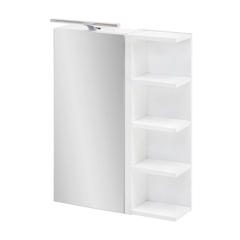 Matteo Surface Mirrored Bathroom Cabinets with Mirror and 7, White