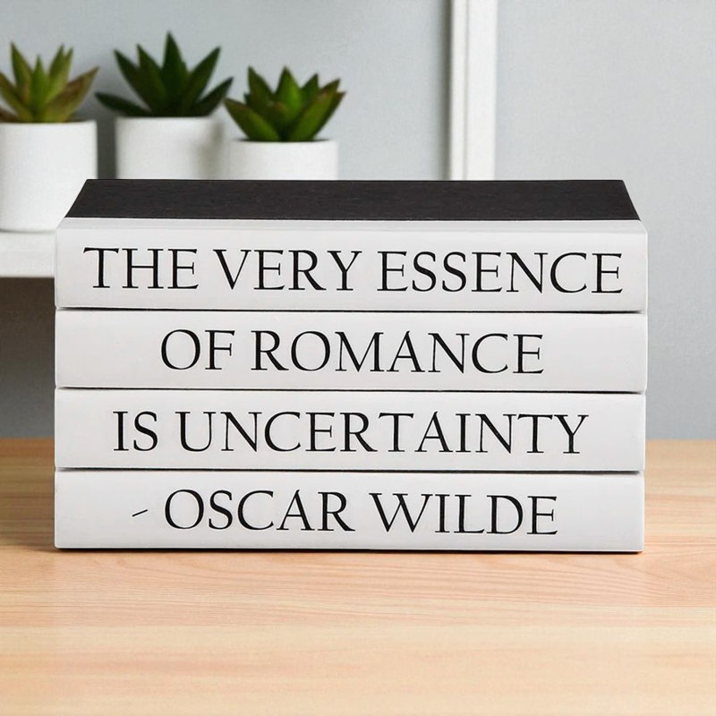 Citation de livre décoratif fait à la main en blanc / noir