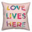  Housse et insert d'oreiller carré Love Lives-1418007164