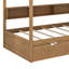 Lit superposé avec lit gigogne et tablettes de rangement intégrées, lit superposé en bois peu encombrant-1823852770-1823852780