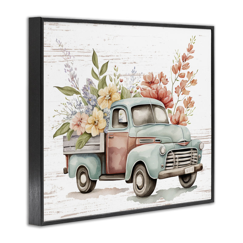 Art de giclée encadrée par camion, H 11 po x l 14 po, Giclée encadrée noir minuit