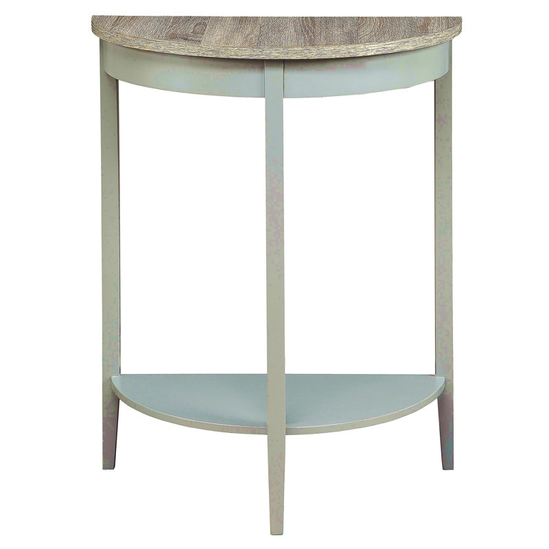 Half Moon Console Table With Bottom Shelf