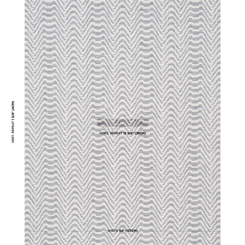 Stepped Chevron Fabric, Blue