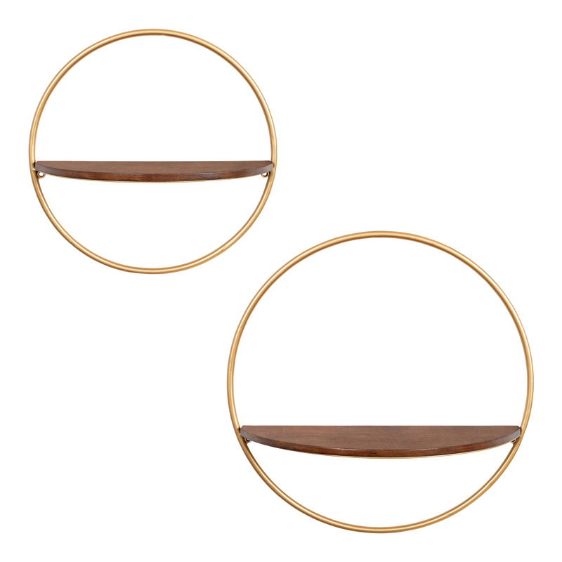 Turgay 2 Piece Circle Floating Shelf