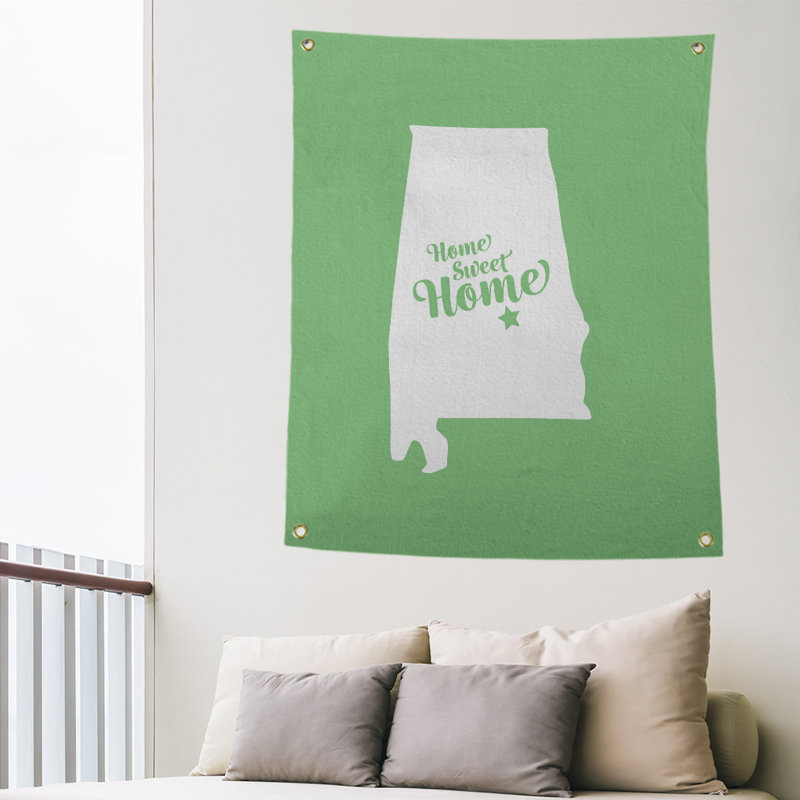 Tapisserie murale montgomery de la maison, H 80 po x l 59 po, Vert