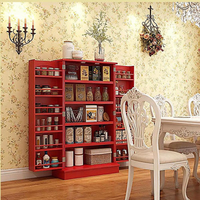 Grande armoire de rangement, armoire de cuisine avec portes doubles et tablettes à 5 niveaux pour la maison