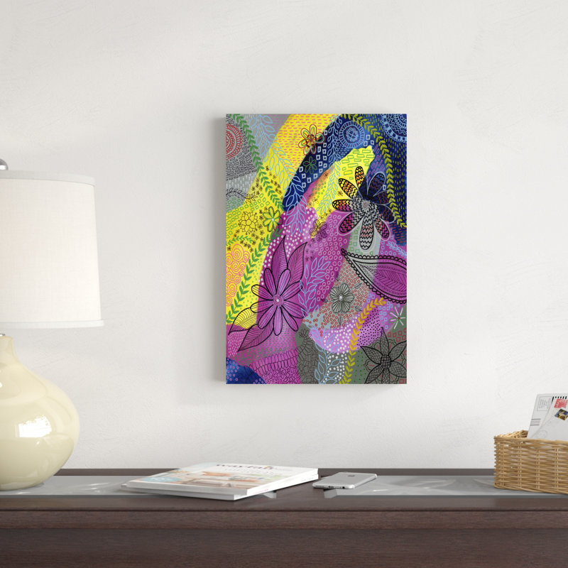 «Chaotic I» par Regina Moore - peinture sur toile tendue, H 18 po x l 12 po