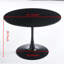 Table tulipe de 42,1 po de couleur noire, table de salle à manger de style Mid-Century pour 4 à 6 personnes - plateau de table rond en panneau de fibres à densité moyenne (le plateau se compose de deux panneaux), table de salle à manger à piédestal, table de bout et table basse de loisir