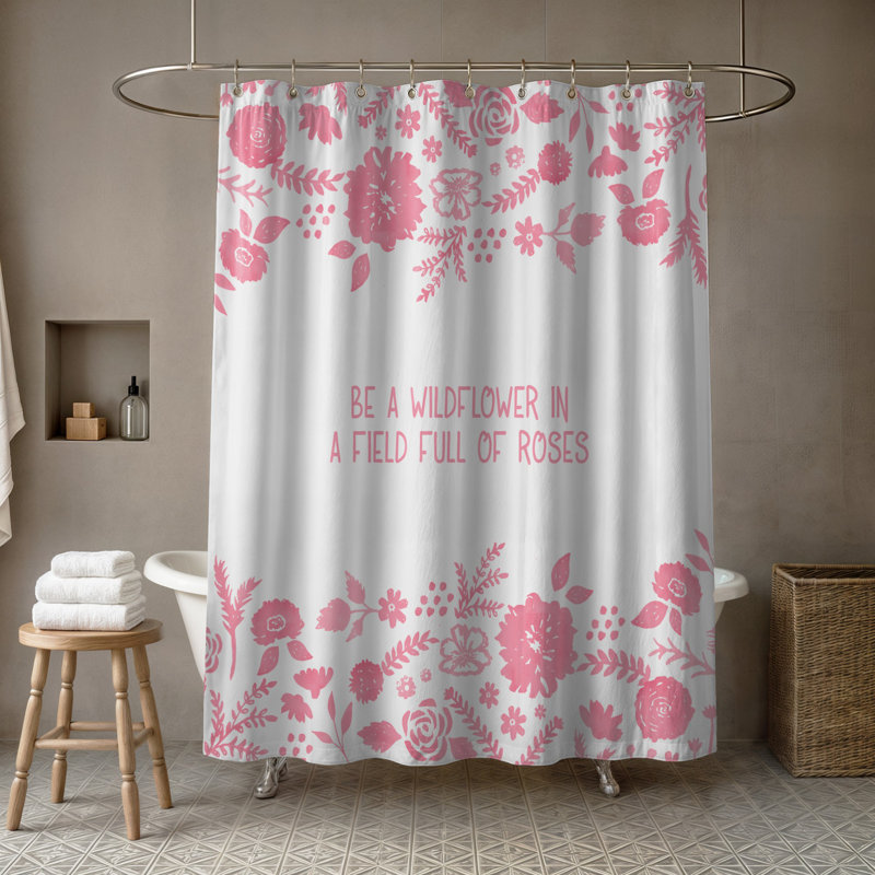 Rideau de douche simple à motif floral
