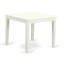Ensemble de table de salle à manger 3 pièces pour petits espaces comprenant une table de salle à manger carrée et 2 chaises Parson revêtues de similicuir blanc, lin blanc-1195928156-1132522850-1132522851
