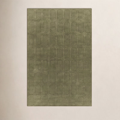 Thando Hand Loomed Wool Geometric Green Area Rug 9' X 12'
