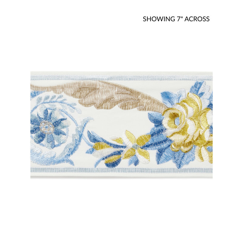 REINE EMBROIDERED TAPE, Gold/Blue