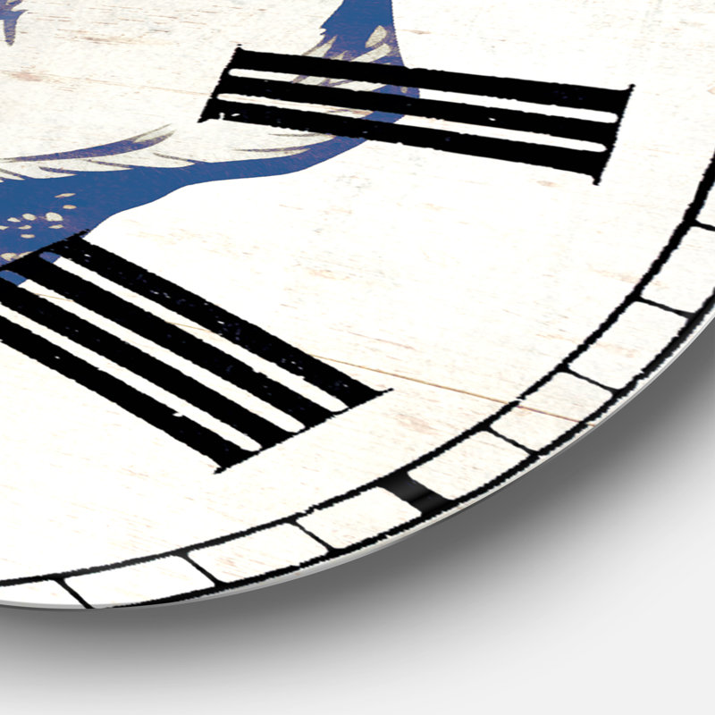 Deer Wild and Beautiful VI - Horloge murale, Bleu, Grand