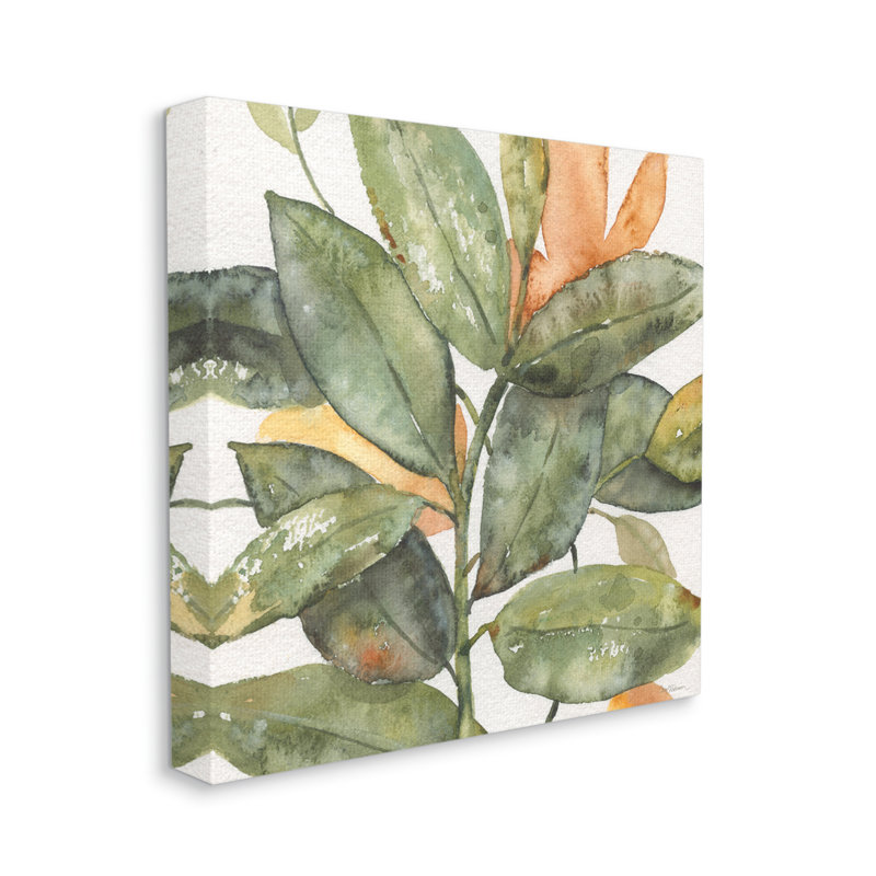 Au-664-Toile, "Botanical Leaves Watercolor Plant On Canvas" par Carol Robinson, peinture, H 30 po x l 30 po x P 1,5 po
