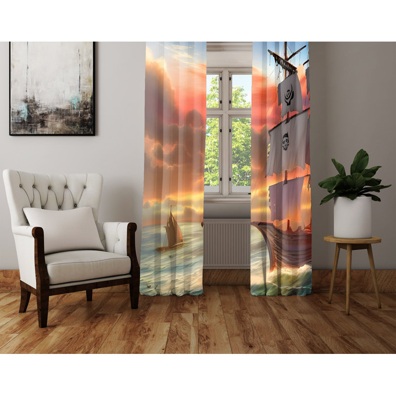 Paire de rideaux semi-transparents en polyester Danyeal, L 56 po x L 78 po