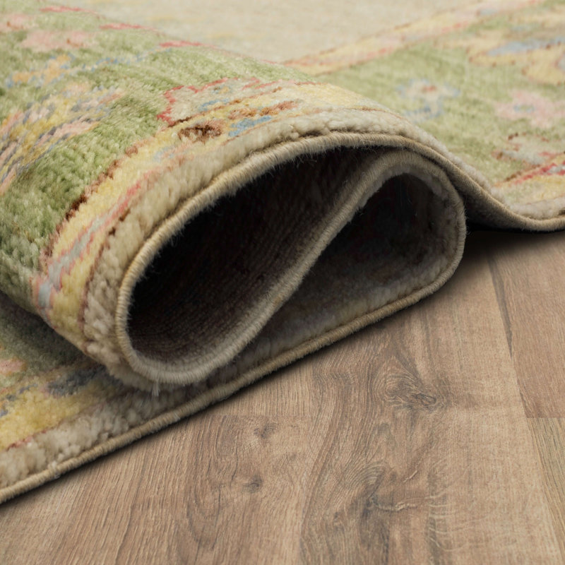 Beige Abstract Hand-Knotted Wool 9' x 12' Area Rug