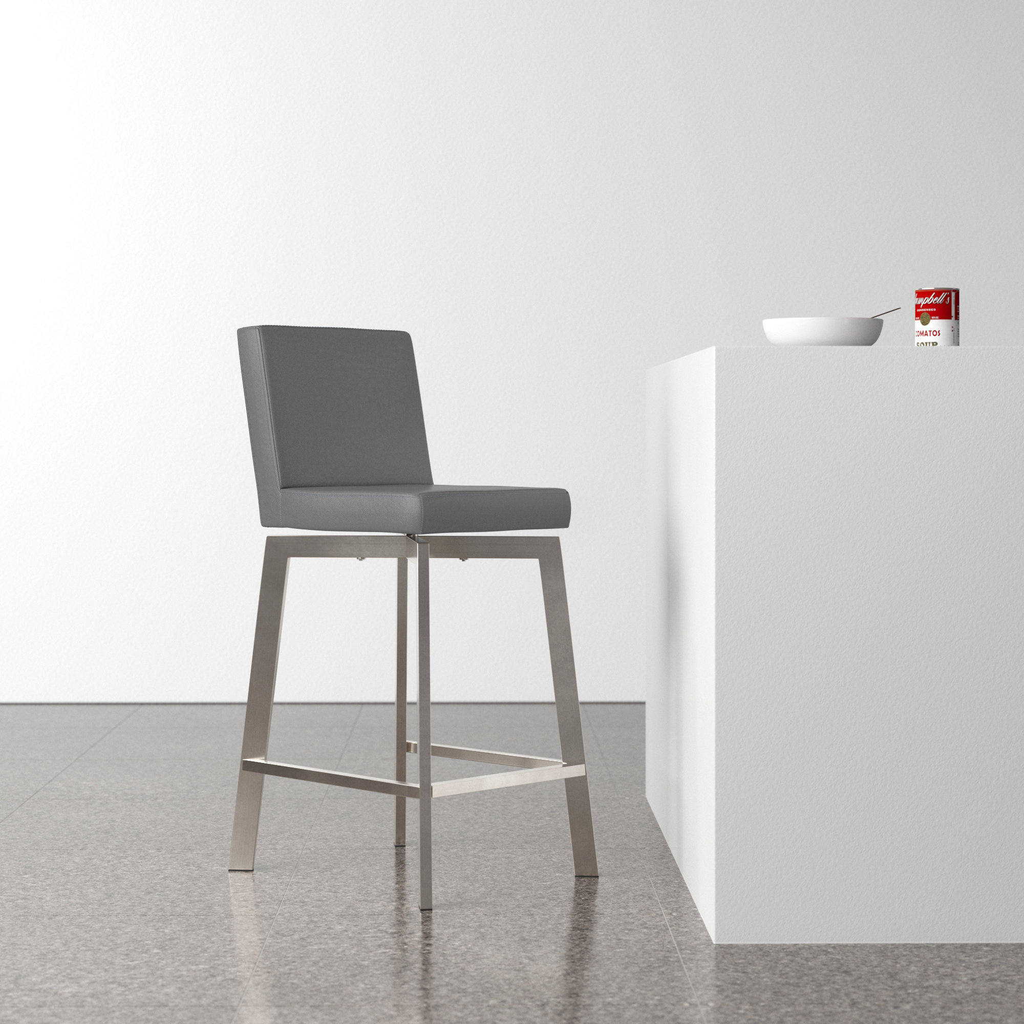 Ross Swivel Counter and Bar Stool, Counter Stool (26" Seat Height), White