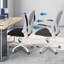 Swivel Office Chair With Lumbar Support, Adjustable Fabric Computer Chair With Flip-Up Armrest-455246722