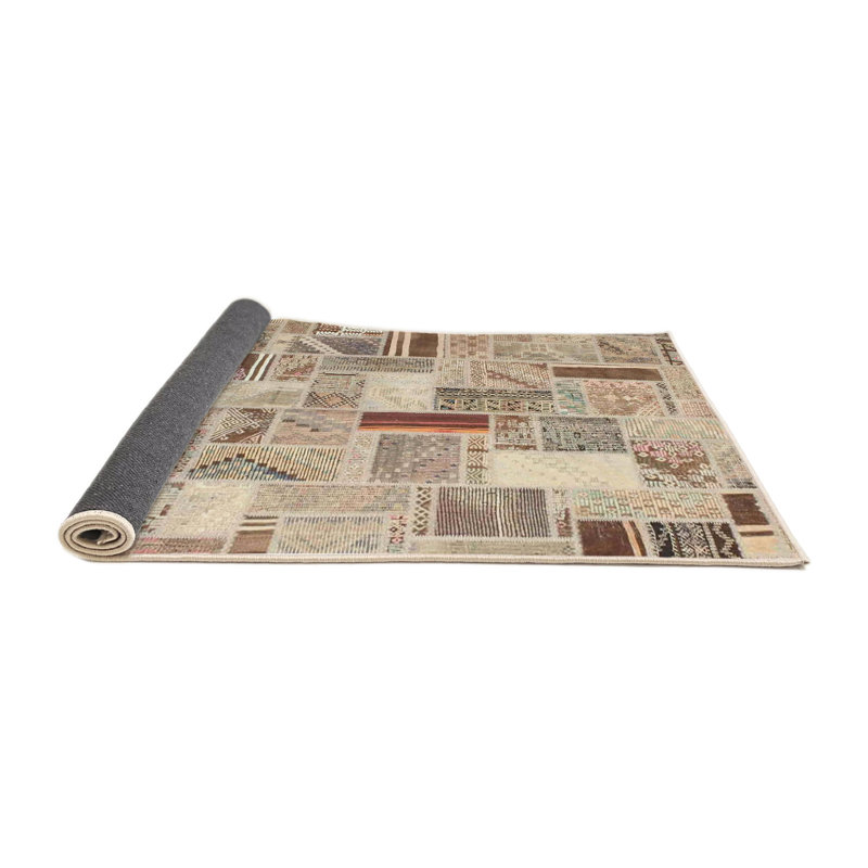 Tapis brun/vert/gris zone contemporaine, Rectangle 5 pi x 7 pi