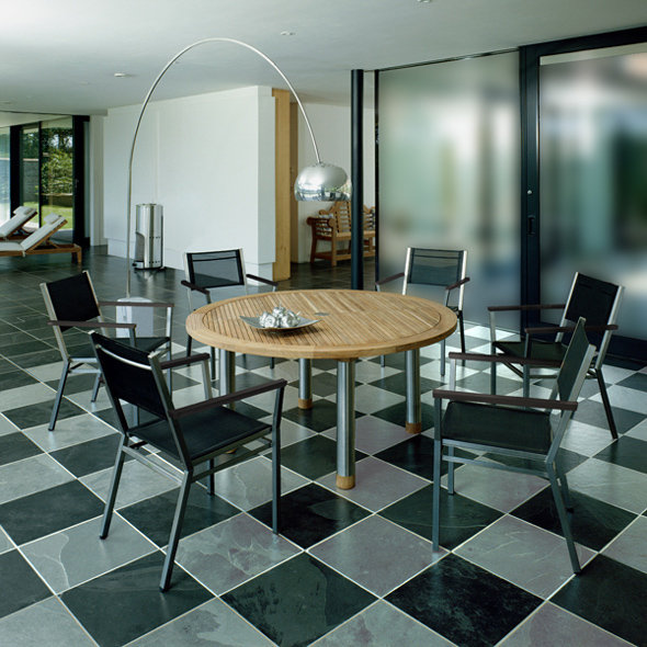 Equinox Dining Armchair, Graphite Finish/Titanium Sling