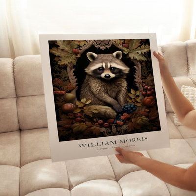 Animaux, reproduction d'art sans cadre William Morris Raccoon II Cottage