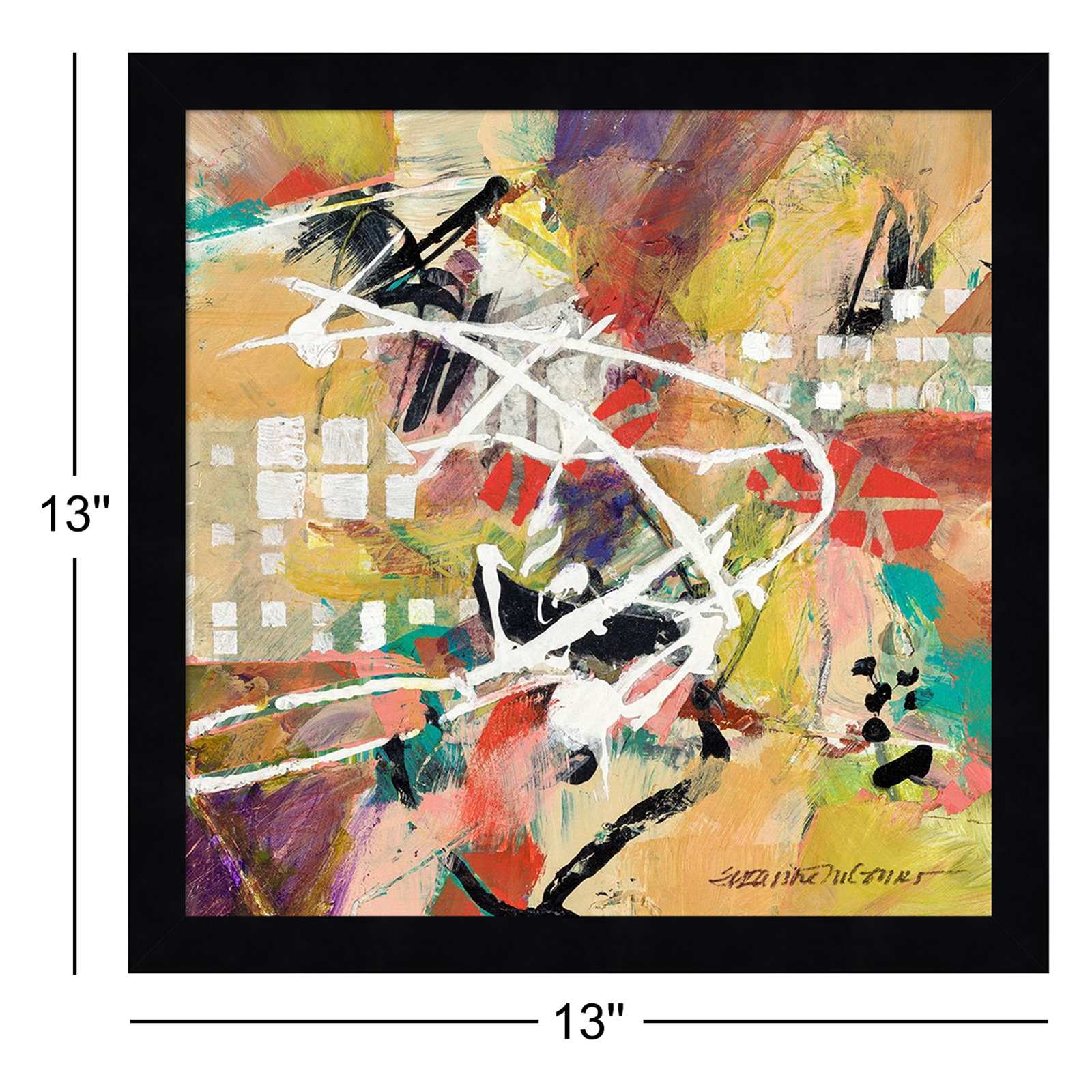 Boogie by Sutter Wood Framed Wall Art Print, 13" H x 13" W, Black