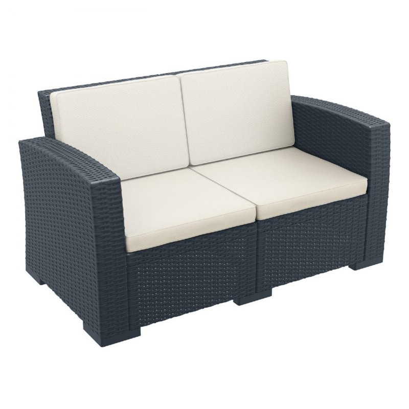Mcchesney 55'' Wide Loveseat with Cushions, Dark Gray